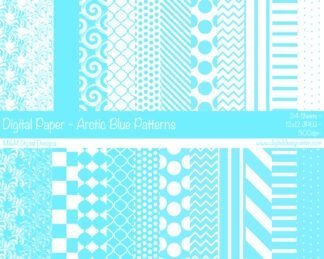 Digital Paper Set - Arctic Blue Patterns