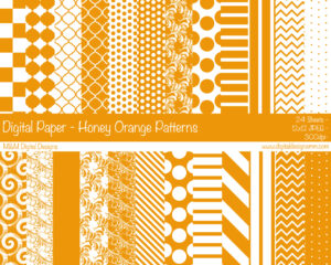 Digital Paper Set - Honey Brown & White Patterns