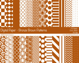 Digital Paper Set - Bronze and White Patterns